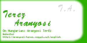 terez aranyosi business card